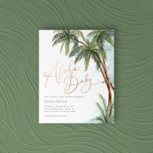 Budget Waterverf Palmbomen Aloha Baby shower