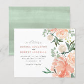 Budget Waterverf Perzikkleurige bleekroze bruiloft (Voorkant / Achterkant)