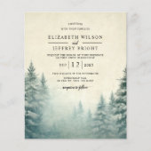 Budget Waterverf Pine Forest Winter Wedding (Voorkant)