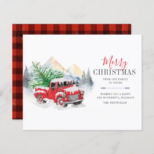 Budget Waterverf Red Truck Merry Kerstmis (Voorkant / Achterkant)