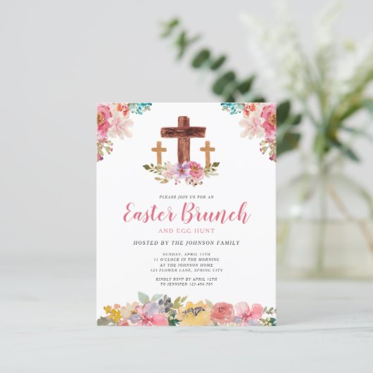 Budget Waterverf Religieuze Pasen Brunch Egg Hunt (Staand voorkant)