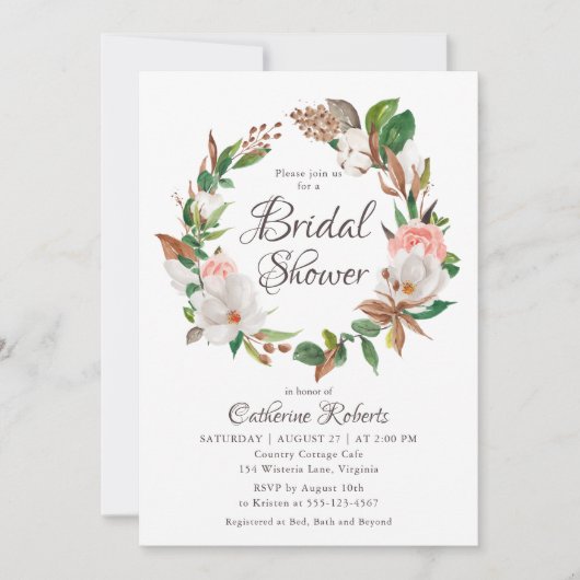 Budget Waterverf Roze Groen Bloemen Vrijgezellenfe Kaart (Voorkant)