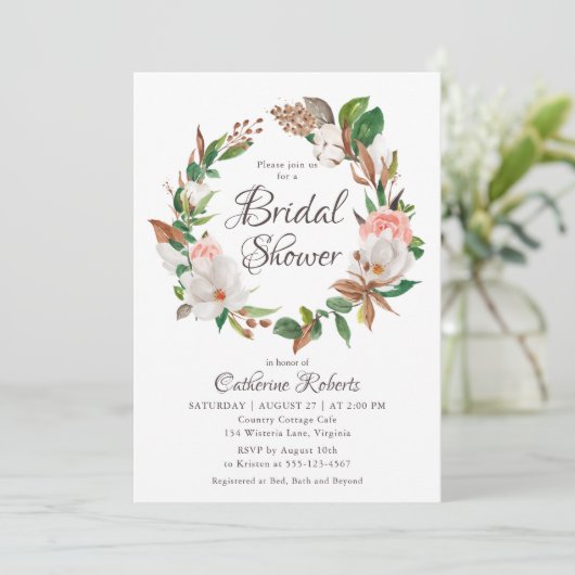 Budget Waterverf Roze Groen Bloemen Vrijgezellenfe Kaart (Staand voorkant)