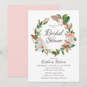 Budget Waterverf Roze Groen Bloemen Vrijgezellenfe Kaart (Voorkant / Achterkant)