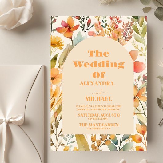 Budget Waterverf Roze Sinaasappel Wildflowers Brui