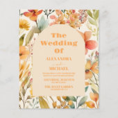 Budget Waterverf Roze Sinaasappel Wildflowers Brui (Voorkant)