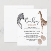 Budget Waterverf Safari Animal Girl Baby shower (Voorkant / Achterkant)