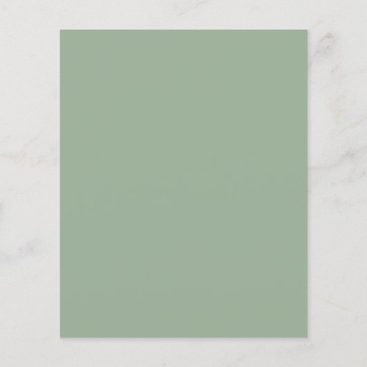 Budget Waterverf Sage Green Wedding Invitation (Achterkant)