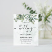 Budget Waterverf Saliegroen Eucalyptus Bruiloft (Staand voorkant)