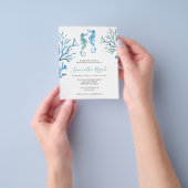 Budget Waterverf Seahorse Baby shower Flyer (Hand)
