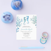 Budget Waterverf Seahorse Baby shower Flyer (Enkel)