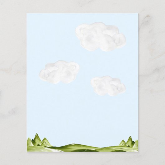 Budget Waterverf Sky Clouds Red Airplane Verjaarda (Achterkant)