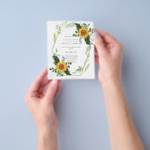 BUDGET Waterverf SUNFLOWERS Greenery Wedding Flyer (Hand)