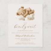 Budget Waterverf Teddy Bear Neutraal Baby shower (Voorkant)