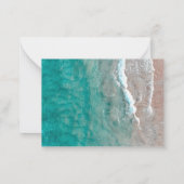 Budget Waterverf Tropical Beach Wedding RSVP Card Notitiekaartje (Achterkant)
