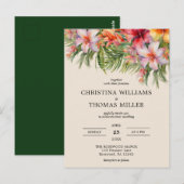 Budget Waterverf Tropische bruiloft uitnodiging (Voorkant / Achterkant)