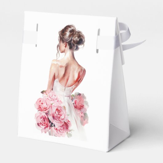 Budget Waterverf Trouwjurk Vrijgezellenfeest Bedankdoosjes (Achterkant)