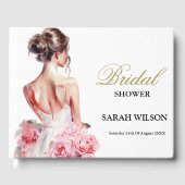 Budget Waterverf Trouwjurk Vrijgezellenfeest Gastenboek (Voorkant)