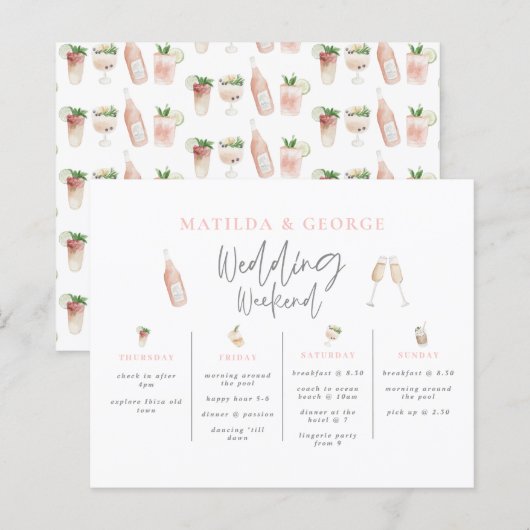 budget Waterverf trouwweekend bachelorette (Voorkant / Achterkant)