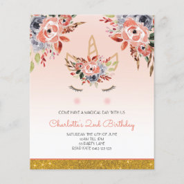 BUDGET, Waterverf van Unicorn Florals Girl Invitat