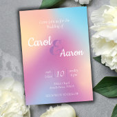 Budget waterverf verloopinkt en paarse bruiloft flyer