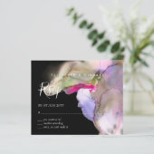BUDGET Waterverf Weddenschap Abstracte Paarse rsvp (Staand voorkant)