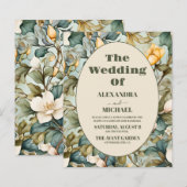 Budget Waterverf White Lily Art Nouveau Bruiloft (Voorkant / Achterkant)