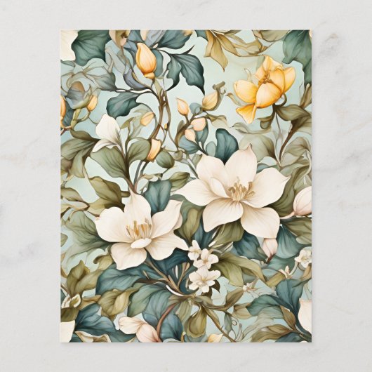 Budget Waterverf White Lily Art Nouveau Bruiloft (Achterkant)