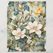 Budget Waterverf White Lily Art Nouveau Bruiloft Flyer (Achterkant)