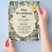 Budget Waterverf White Lily Art Nouveau Bruiloft Flyer (Hand)