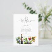 Budget Waterverf Wijngaard bruiloft uitnodiging (Staand voorkant)