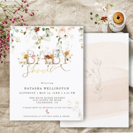 Budget Waterverf Wilde Bloem Baby Shower