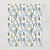 Budget Waterverf Wildflower Baby shower Uitnodigen (Achterkant)