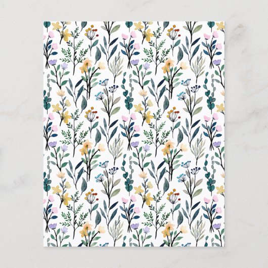 Budget Waterverf Wildflower Baby shower Uitnodigen (Achterkant)