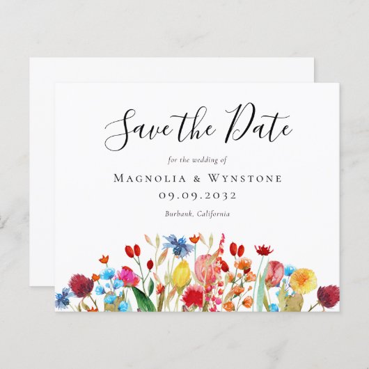 BUDGET Waterverf Wildflower Weddenschap sparen de (Voorkant / Achterkant)