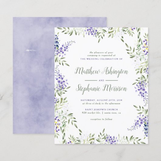Budget Waterverf Wisteria Wedding (Voorkant / Achterkant)