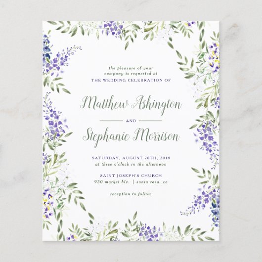 Budget Waterverf Wisteria Wedding (Voorkant)