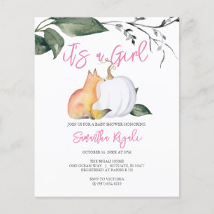 Budget Waterverf Woodland Herfst thema Baby shower Flyer