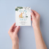 Budget Waterverf Woodland Herfst thema Baby shower Flyer (Hand)