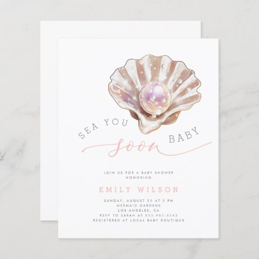 Budget Waterverf Zee dat u binnenkort uitnodigt Ba (Voorkant / Achterkant)