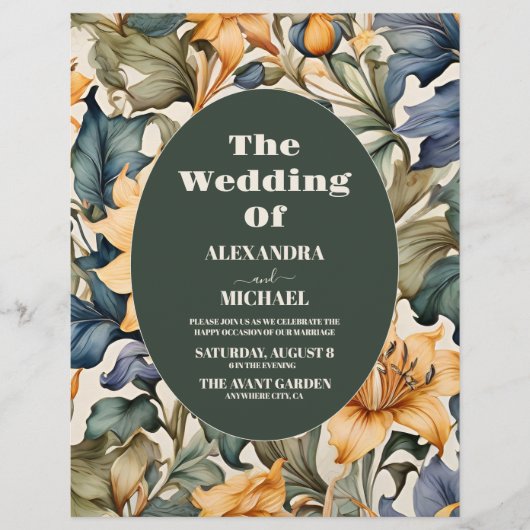 Budget Waterverf Zonnebloem Botanische bruiloft Flyer (Voorkant)