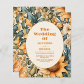 Budget Waterverf Zonnebloem Bruiloft (Voorkant / Achterkant)