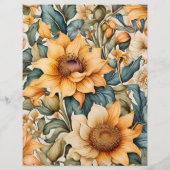 Budget Waterverf Zonnebloem Bruiloft Flyer (Achterkant)