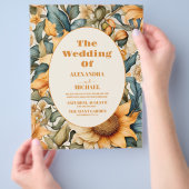 Budget Waterverf Zonnebloem Bruiloft Flyer (Hand)