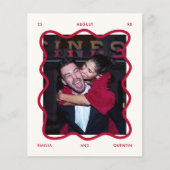 Budget Wavy Frame Retro Photo Wedding Invitation (Voorkant)