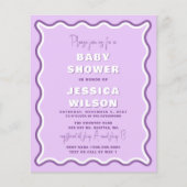 Budget Wavy Paars Girl Baby shower (Voorkant)
