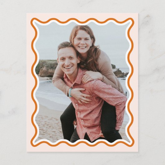 Budget Wavy Terracotta Uitnodiging tot weddenschap (Achterkant)