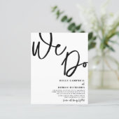 Budget We Do Script Zwart & Wit Trouwfeest (Staand voorkant)