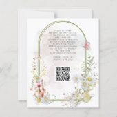 Budget we doen Daisies Arch QR Wedding-uitnodiging (Achterkant)