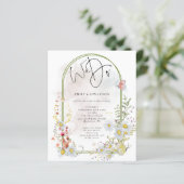 Budget we doen Daisies Arch QR Wedding-uitnodiging (Staand voorkant)
